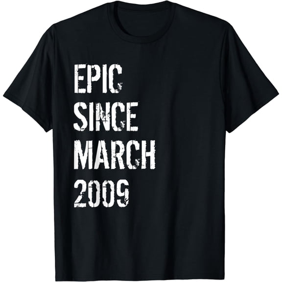 15th Birthday Boys Girls Born March 2009 15 Years Old T-Shirt