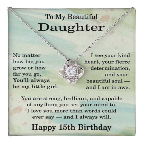 15th Birthday Gifts for Daughter - 15th Birthday Necklace for Daughter - Birthday Gift Ideas for 15 Year Old Daughter Title: 14K White Gold Finish, Box Choice: Standard Box