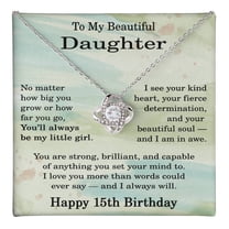 15th Birthday Gifts for Daughter - 15th Birthday Necklace for Daughter - Birthday Gift Ideas for 15 Year Old Daughter Title: 14K White Gold Finish, Box Choice: Standard Box
