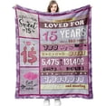 thumbnail image 1 of 15th Birthday Gifts for Teen Girls-15 Year Old Girl Gifts for Birthday-Gifts for 15 Years Old Girls- Quinceanera Gifts for Teen Girls, Bestie, Siste 15 Years Old Soft Blanket 60"x50", 1 of 6