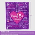 thumbnail image 1 of 15th Birthday Gifts for Teen Girls, 15th Birthday, Happy 15th Birthday, 15th Birthday Ideas, 15th Birthday Gifts, Throw Blankets 50 * 60 in, 1 of 6