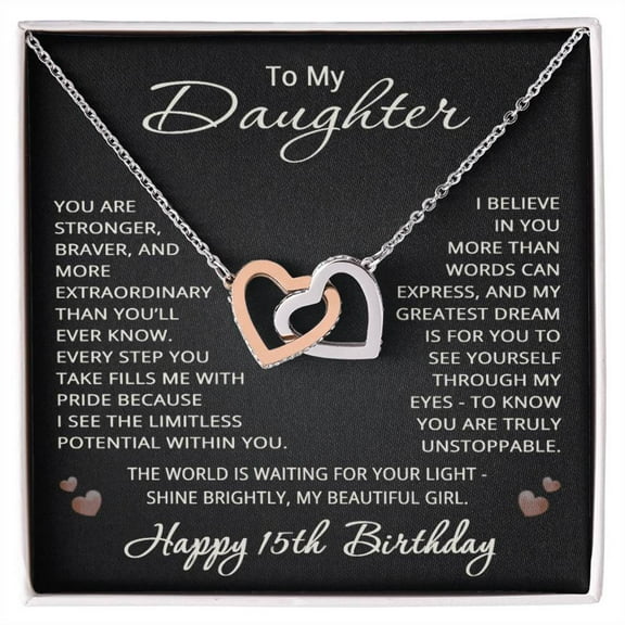 15th Birthday Gifts from Mom Dad for Daughter 15th Birthday Necklace Heart Pendant Jewelry 15 Years Old Birthday