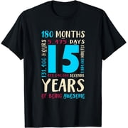 15th Birthday Shirt for Kids Gift for 15 Year Old Boys Girls T-Shirt