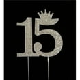 thumbnail image 1 of 15th Tiara Crown Rhinestone Cake Topper - Silver, 1 of 1