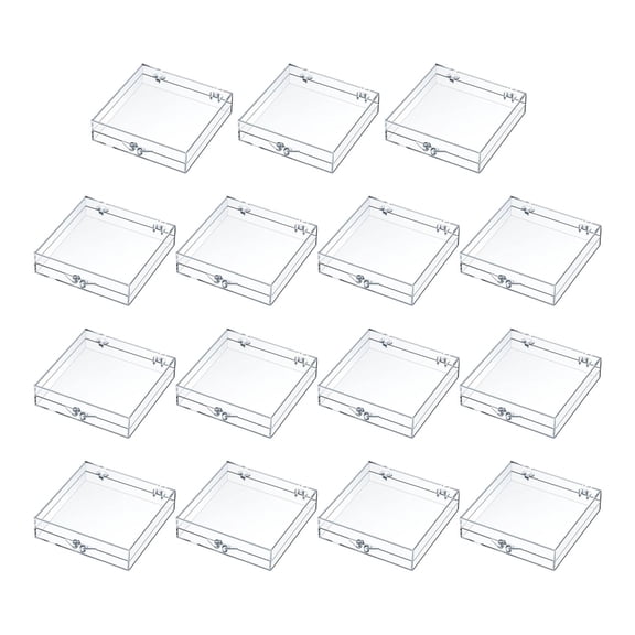 15x Crafts Supply Case Press on Nail Storage Box Storage Cases Durable Empty Box Storage Organizer for Earrings Hardware Parts Clear