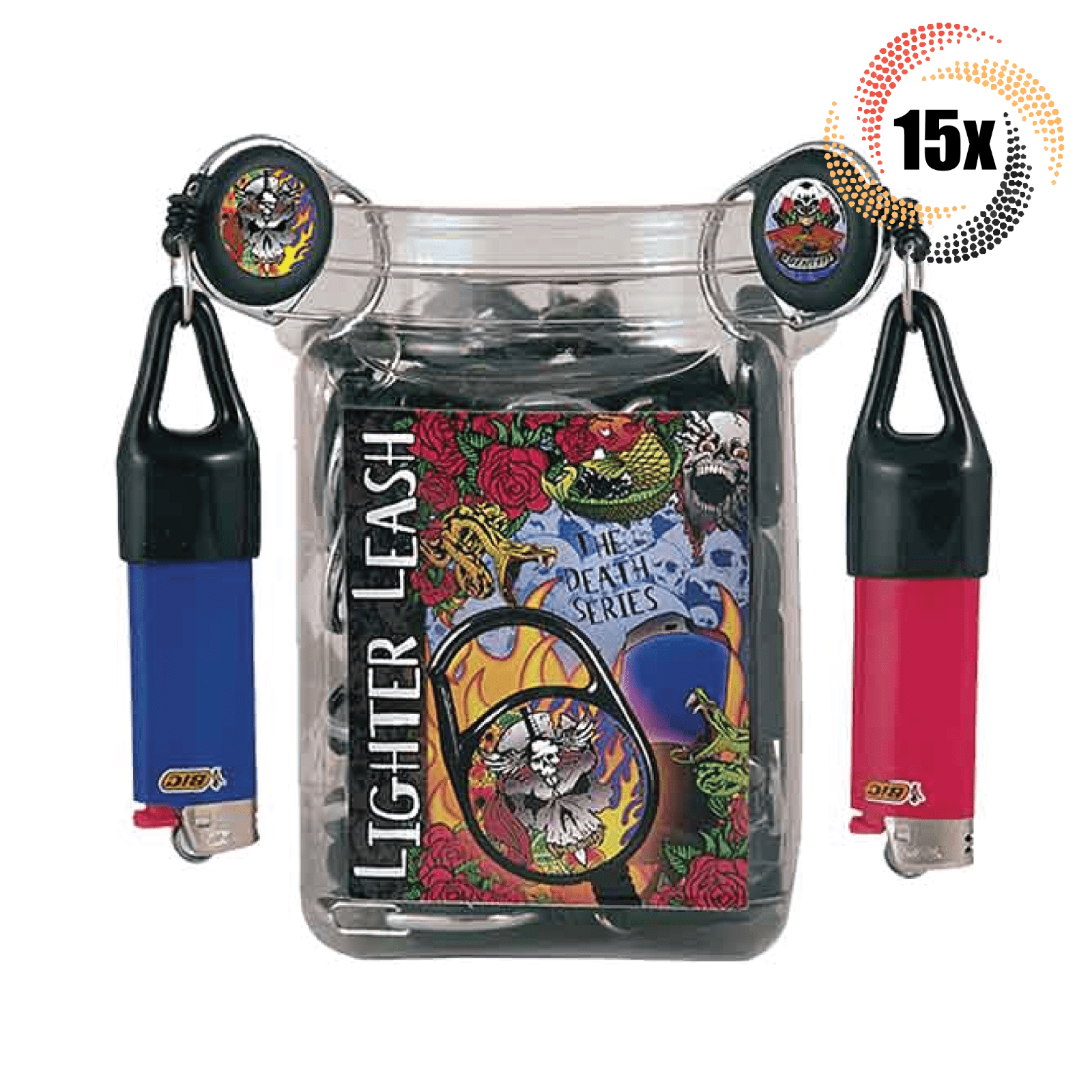 15x Leashes Lighter Leash Assorted Tattoo Designs Premium Retractable Clip