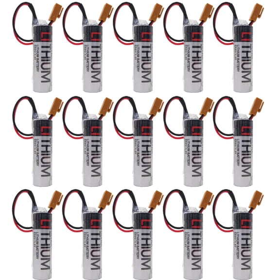 15x NEW ER6V/3.6V 2400mAh Replacement Lithium Battery for Silve with Brown Plug for PLC Battery and M64 System