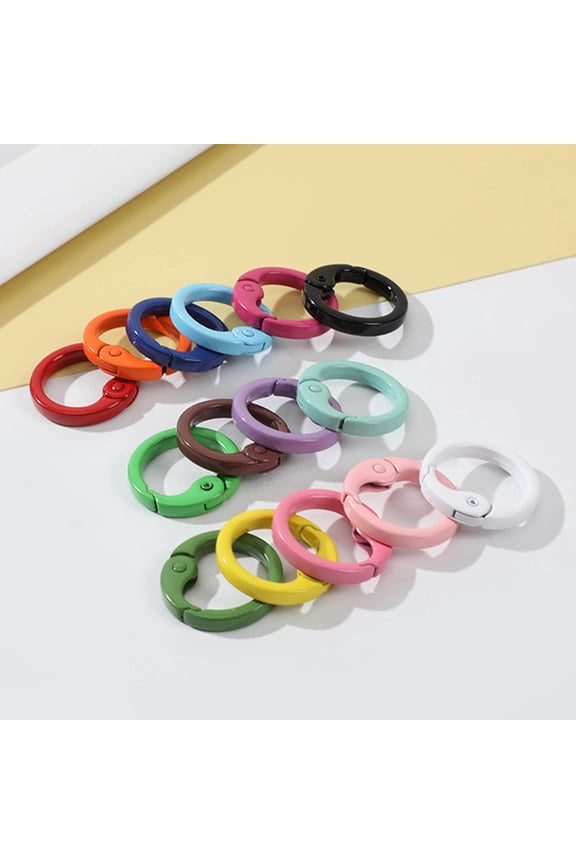 15x Set Snap Buckle Carabiner DIY Accessory Heavy Duty Round Small Snap Clasp Sp for Purse Bag Crafts Handbag