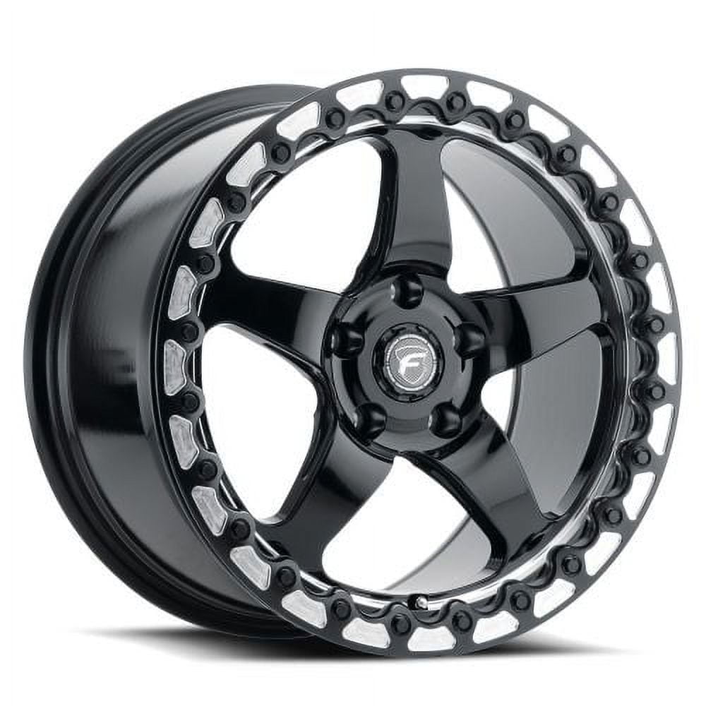 15x10 Forgestar F001 D5 BEADLOCK Gloss Black Machined Wheel 5x4.5 (50mm)