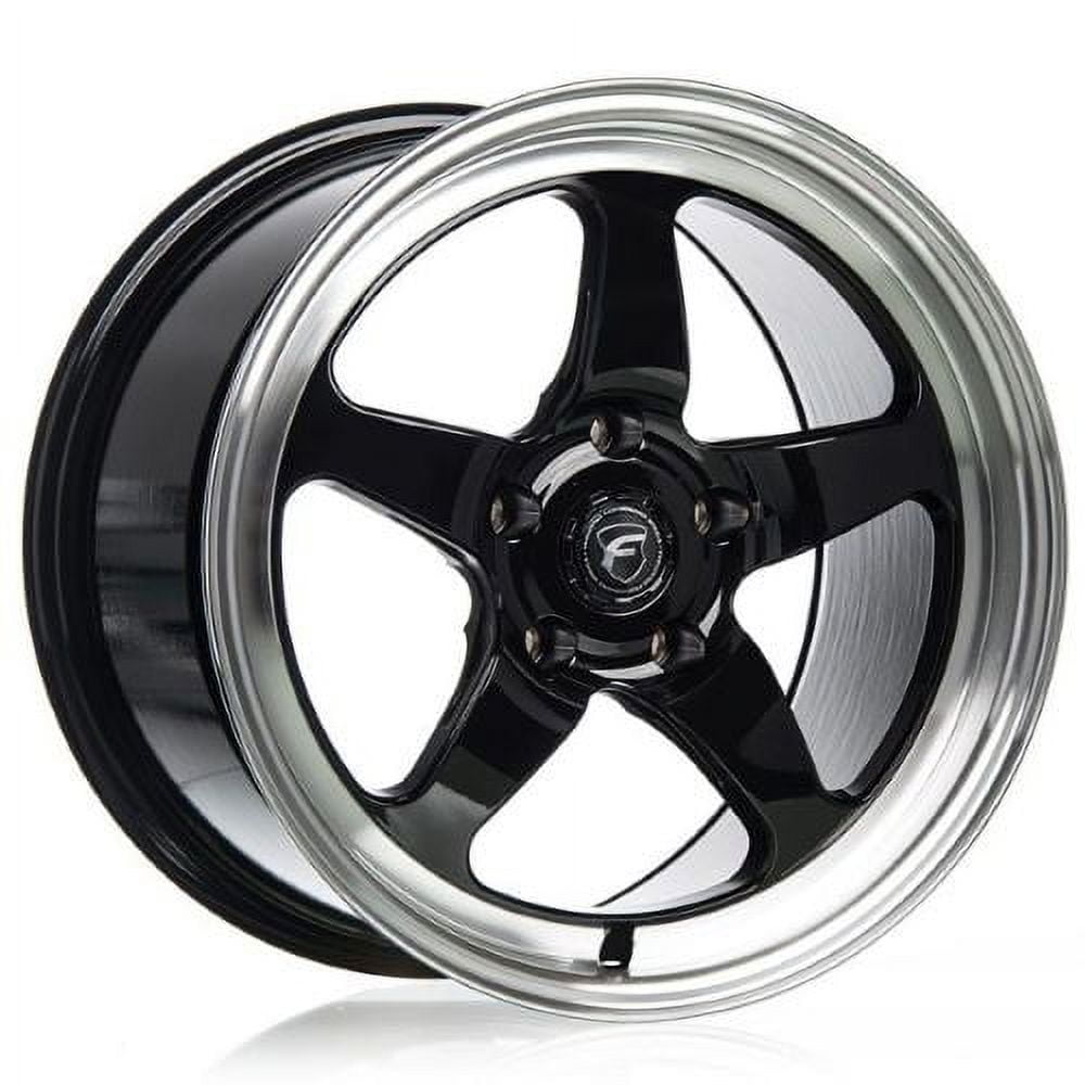 15x10 Forgestar F091 D5 Drag Gloss Black Machined Wheel 5x4.75 (50mm)
