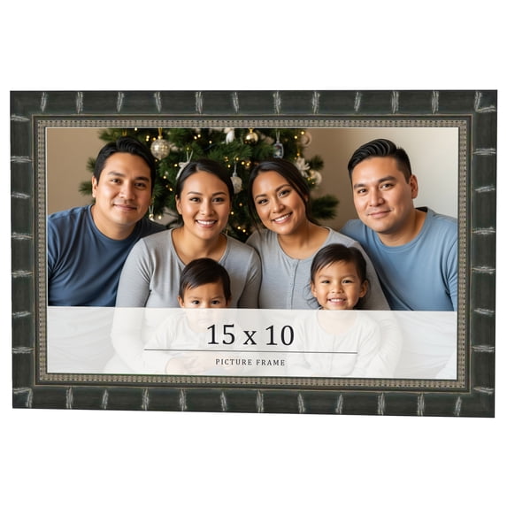 15x10 Frame Black Bamboo Solid Wood Picture Frame Width 1.5 Inches | Interior Frame Depth 0.5
