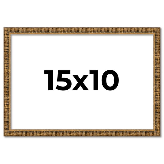 15x10 Frame Gold Kingsley Distressed Solid Wood Picture Frame Width 0.75 Inches | Interior Frame