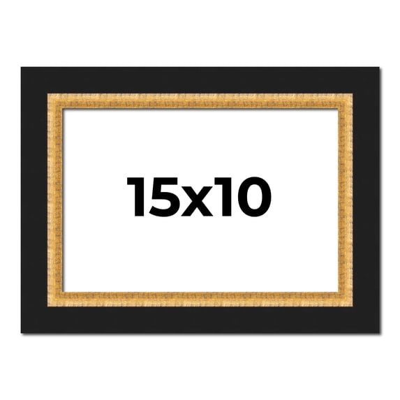 15x10 Frame Gold Real Wood Picture Frame Width 2.25 Inches | Interior Frame Depth 0.5 Inches |