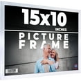 thumbnail image 1 of 15x10 Frame Silver Stainless Steel Solid Wood Picture Frame | 0.75 Inch Moulding Width | Includes, 1 of 8