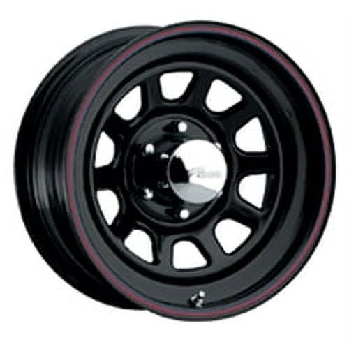 15x10 Pacer 342B Daytona Blk W/Red & Blue Stripes Wheel 5x5.5 (-34mm)