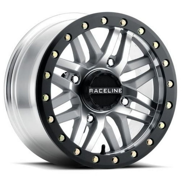 Raceline A91MA-51037-00 Ryno Beadlock Wheel - 15x10 - 5+5 Offset - 4/137 12mm Tapered - Black