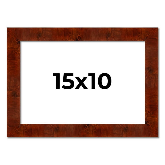 15x10 Walnut Brown Veneer Real Wood Picture Frame Width 1.75 inches | Interior Frame Depth 0.5