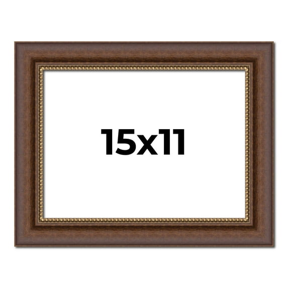 15x11 Copper and Brown Real Wood Picture Frame Width 2 inches | Interior Frame Depth 0.5 inches |
