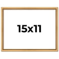 thumbnail image 1 of 15x11 Frame Beaded Gold Solid Wood Picture Frame | 0.75 Inches Moulding Width | Liscio Oro, 1 of 8