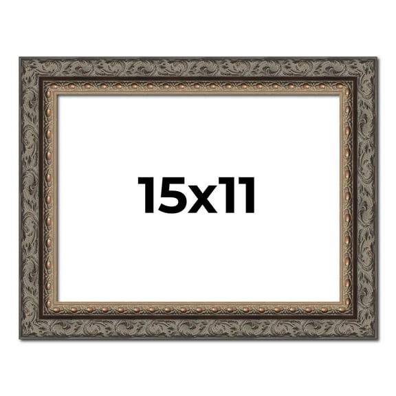 15x11 Frame Black Real Wood Picture Frame Width 2 inches | Interior Frame Depth 0.5 inches | Fitz