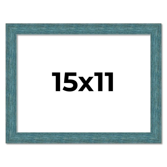 15x11 Frame Blue Rustic Barnwood Solid Wood Picture Frame Width 1.25 Inches | Interior Depth 0.5