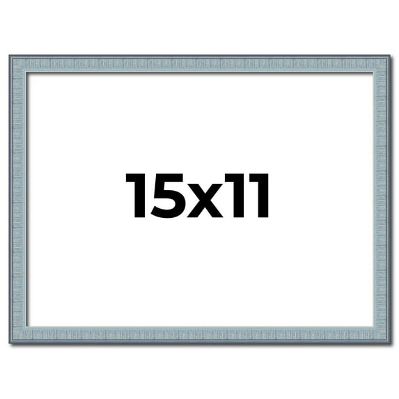 15x11 Frame Blue Scuffed Farm Board Solid Wood Picture Frame Width 0.75 Inches | Interior Depth 0.5