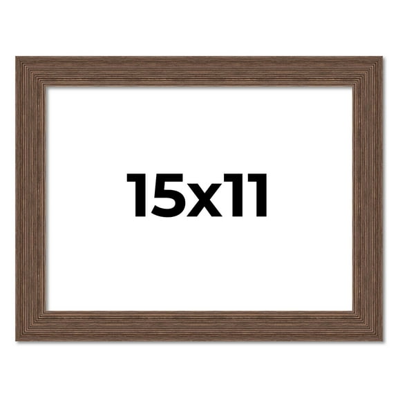 15x11 Frame Brown Distressed Barnwood Picture Frame | Rustic Farmhouse Photo Frame Includes UV