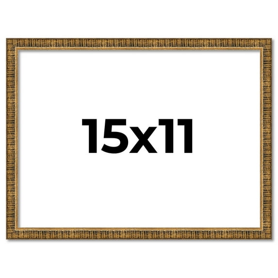 15x11 Frame Gold Kingsley Distressed Solid Wood Picture Frame Width 0.75 Inches | Interior Frame