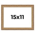 thumbnail image 1 of 15x11 Frame Gold Solid Wood Picture Frame Width 1.25 Inches | Interior Frame Depth 0.375 Inches |, 1 of 8