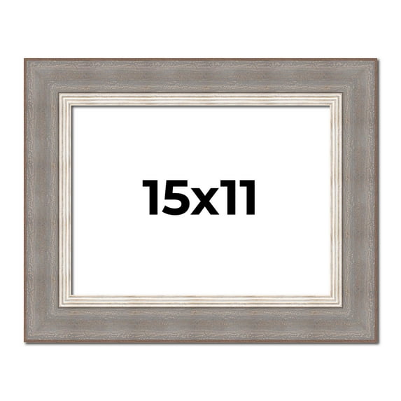 15x11 Frame Grey Real Wood Picture Frame Width 2.75 Inches | Interior Frame Depth 0.5 Inches |