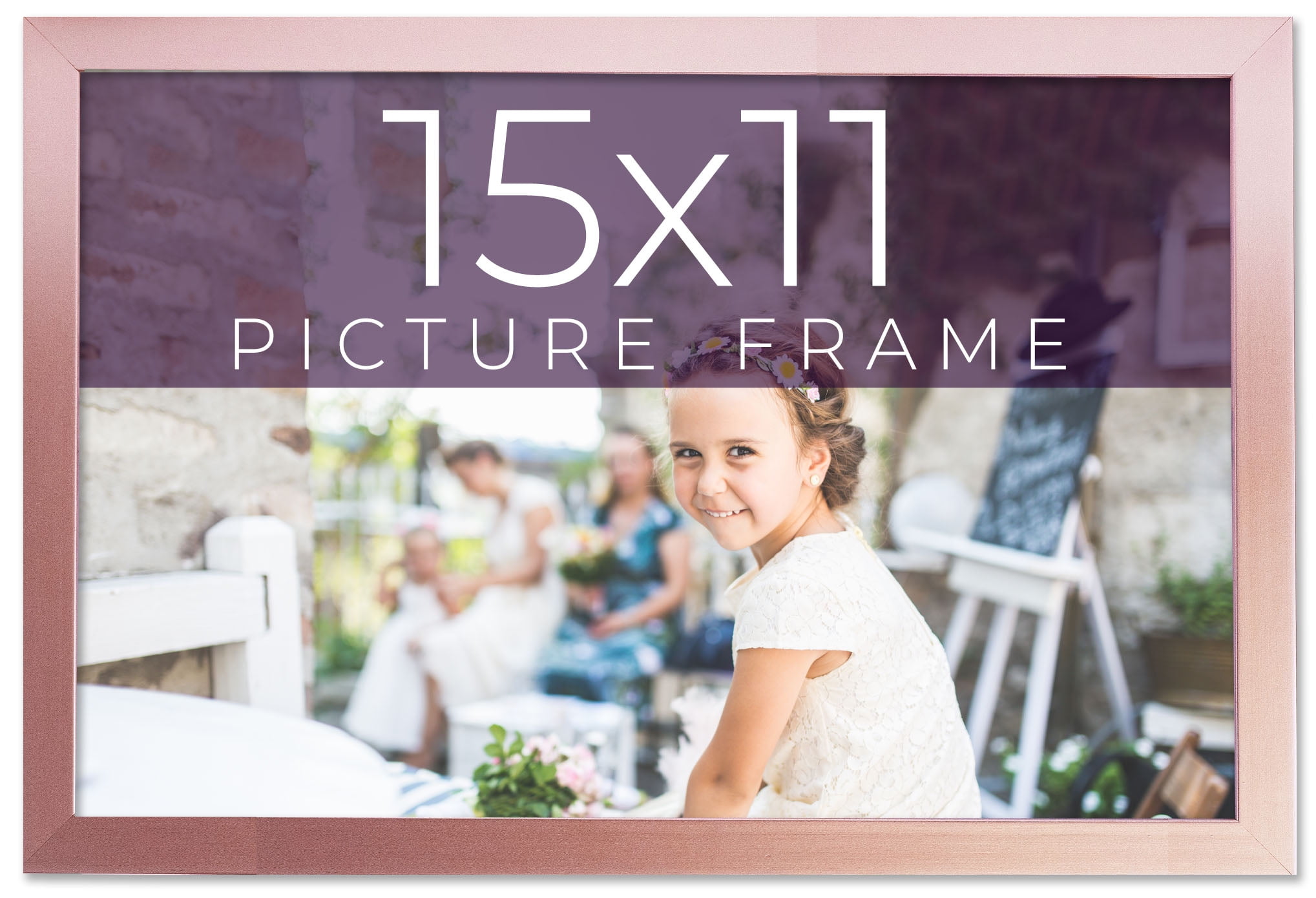 15x11 Frame Pink Real Wood Picture Frame Width 0.75 inches Interior Frame Depth 0.5 inches
