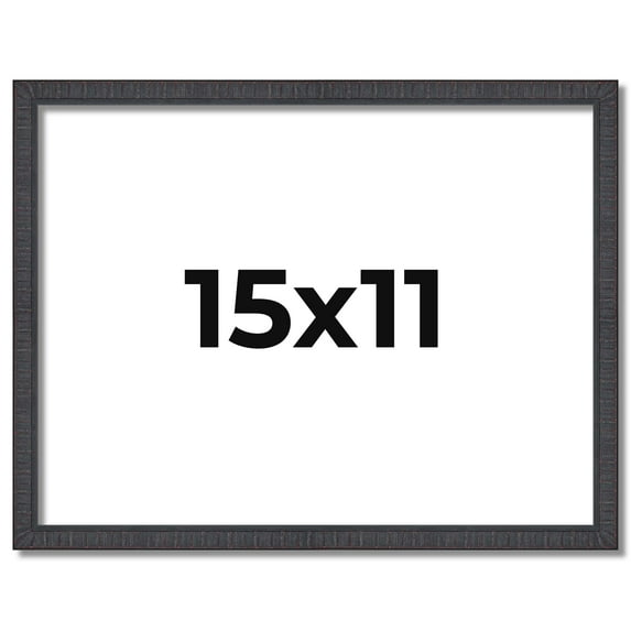15x11 Rustic Brown Real Wood Picture Frame Width 0.75 inches | Interior Frame Depth 0.5 inches |