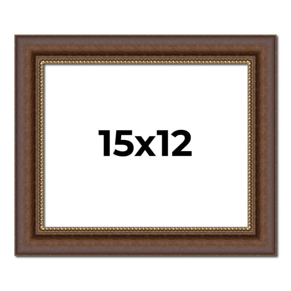 15x12 Copper and Brown Real Wood Picture Frame Width 2 inches | Interior Frame Depth 0.5 inches |