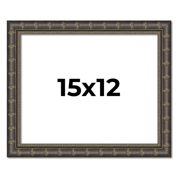 15x12 Frame Black Bamboo Solid Wood Picture Frame Width 1.5 Inches | Interior Frame Depth 0.5