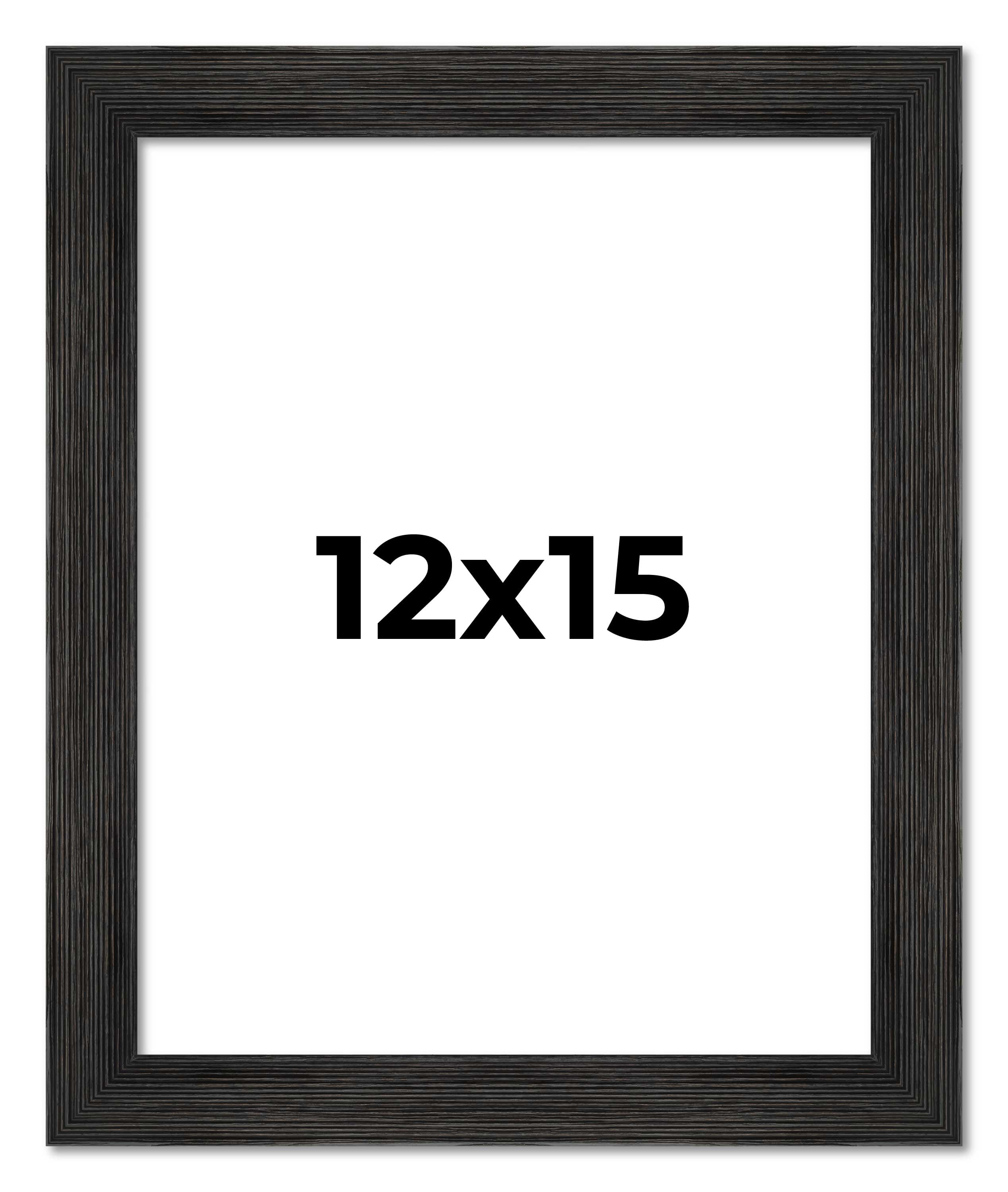 Poster Palooza 15x20 Frame Black Solid Wood Picture Frame | 0.75 Inch Moulding Width | Includes UV Acrylic Plexiglass, Foam Board Backing & Hanging Hardware