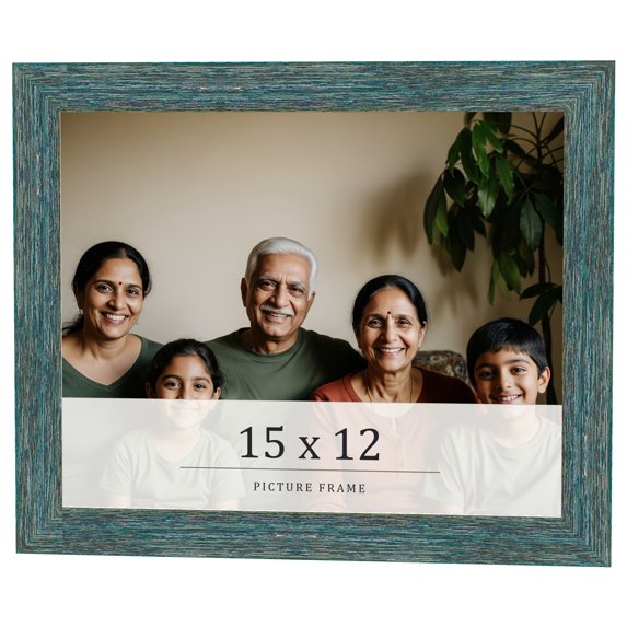 15x12 Frame Blue Rustic Barnwood Solid Wood Picture Frame Width 1.25 Inches | Interior Depth 0.5