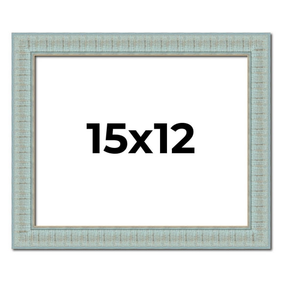 15x12 Frame Blue Teal Distressed Solid Wood Picture Frame | 1.625 Inch Moulding Width | Sonoma Blue