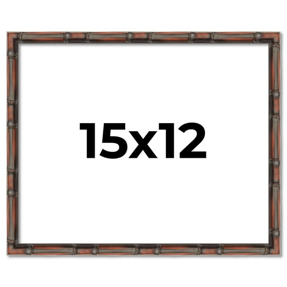 15x12 Frame Brown Bamboo with Dark Coffee/Walnut Finish | Solid Wood Picture Frame Width 0.75