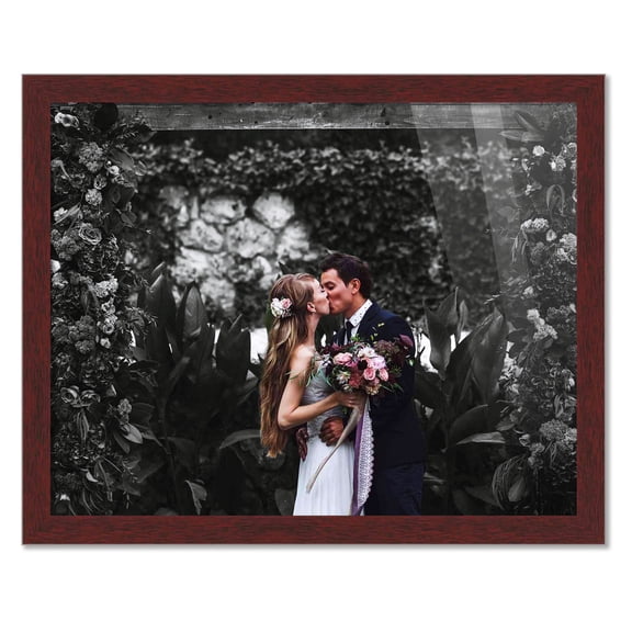 15x12 Frame Brown Picture Frame - Complete Modern Photo Frame Includes UV Acrylic Shatter Guard Front, Acid Free