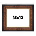 thumbnail image 1 of 15x12 Frame Brown Walnut Gold Ornate Trim Solid Wood Plein Air Picture Frame | 3 Inch Moulding, 1 of 8