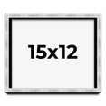 thumbnail image 1 of 15x12 Frame Brushed Silver Solid Wood Picture Frame | 0.75 Inch Moulding Width | Rabbet Depth 0.75, 1 of 5