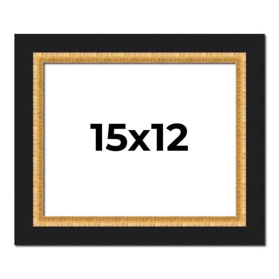 15x12 Frame Gold Real Wood Picture Frame Width 2.25 Inches | Interior Frame Depth 0.5 Inches |