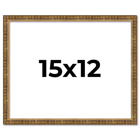 15x12 Frame Gold Solid Wood Picture Frame - Complete Modern Photo Frame Includes UV Acrylic