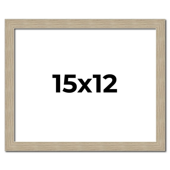 15x12 Frame Grey Solid Wood Picture Frame Width 1 Inches | Interior Frame Depth 0.5 Inches |