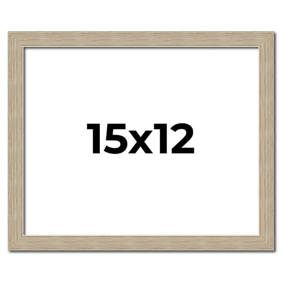 15x12 Frame Grey Solid Wood Picture Frame Width 1 Inches | Interior Frame Depth 0.5 Inches |