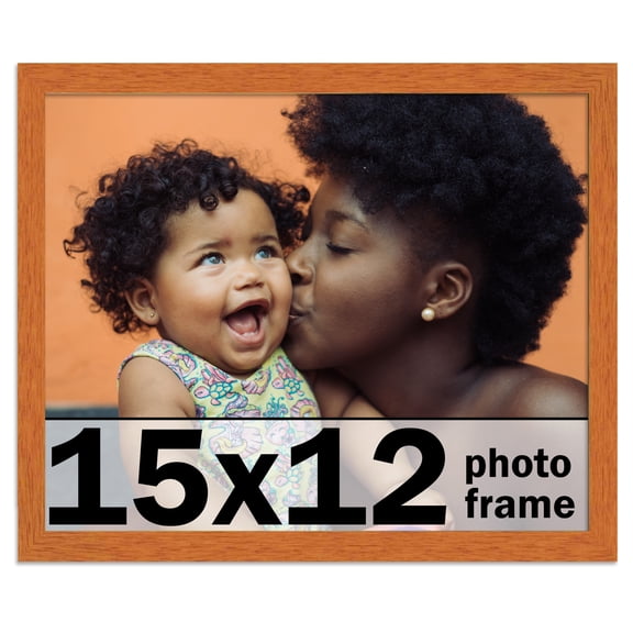 15x12 Frame Honey Pecan Brown Picture Frame - Modern Photo Frame Includes UV Acrylic Shatter Guard