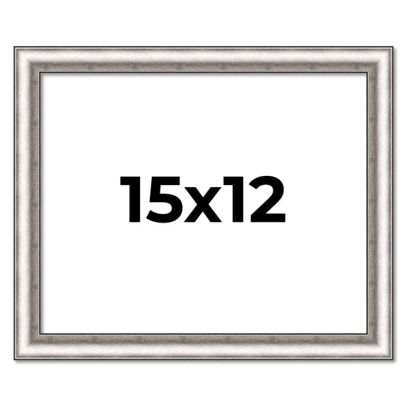 15x12 Frame Silver Real Wood Picture Frame Width 1.25 Inches | Interior Frame Depth 0.5 Inches |