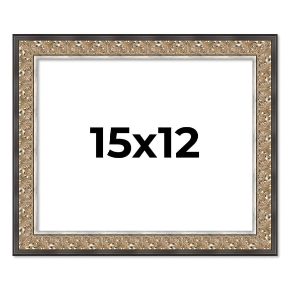 15x12 Frame Silver Real Wood Picture Frame Width 1.75 Inches | Interior Frame Depth 0.5 Inches |