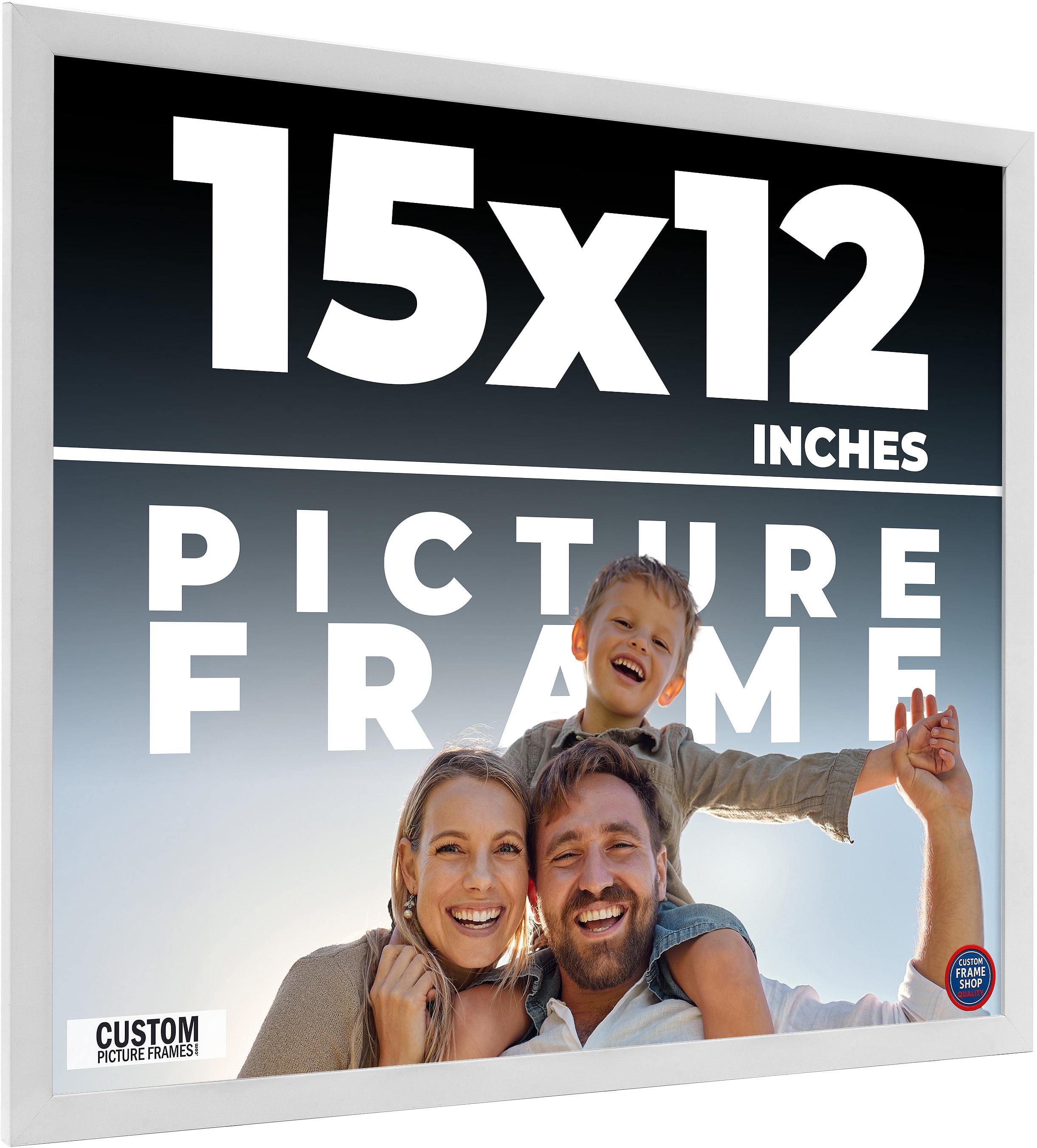 15x12 Frame White Solid Wood Picture Frame Includes UV Acrylic Shatter ...