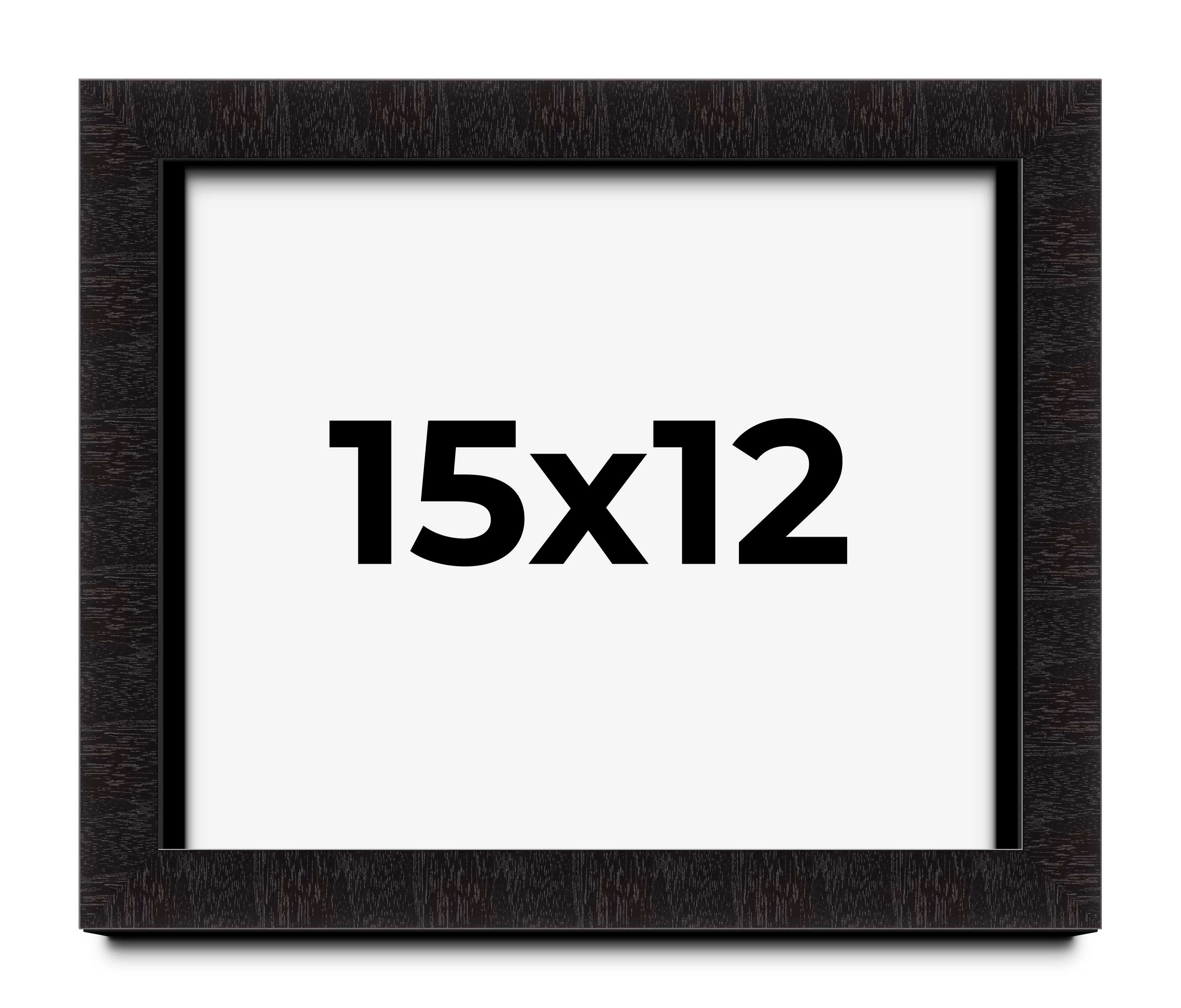 One Rabbet Frame 15x12 Shadow Box Black Solid Wood Display Picture Frame | 1 Inch Rabbet ...